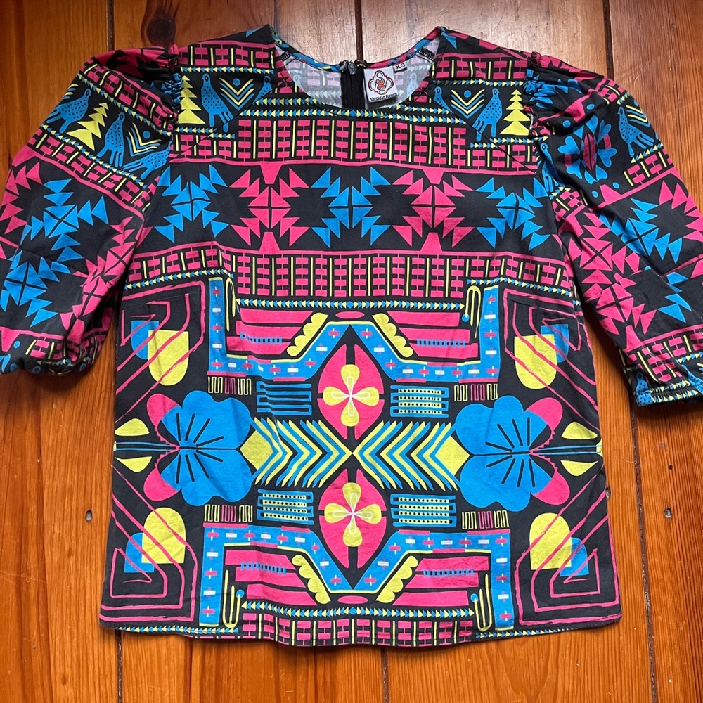 Sheridan French Geometric Floral Top